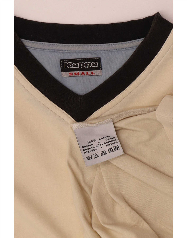 T-shirt męski Kappa Top, mały, beżowy, bawełniany z blokami kolorów