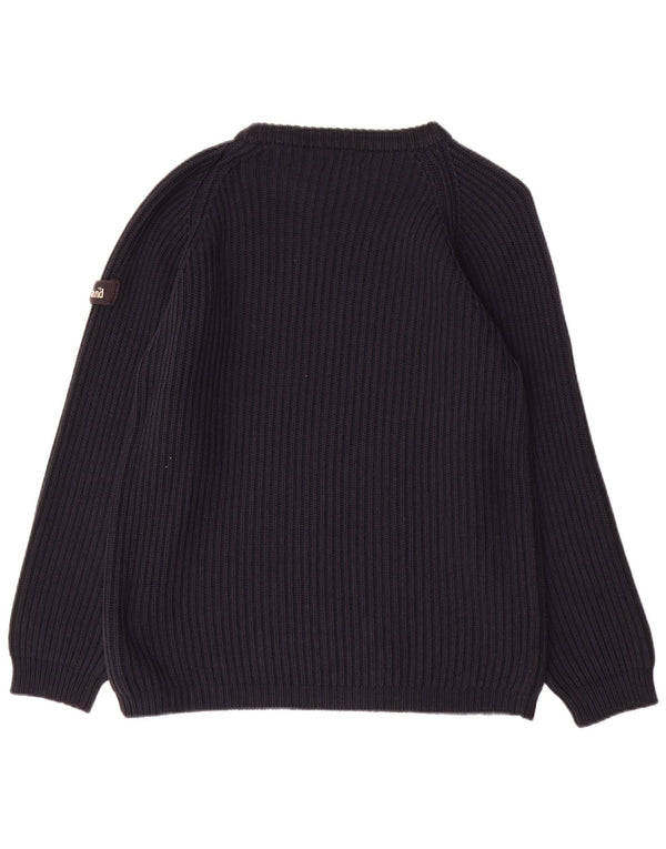 TIMBERLAND Womens Boat Neck Jumper Sweater UK 14 Large Navy Blue Cotton