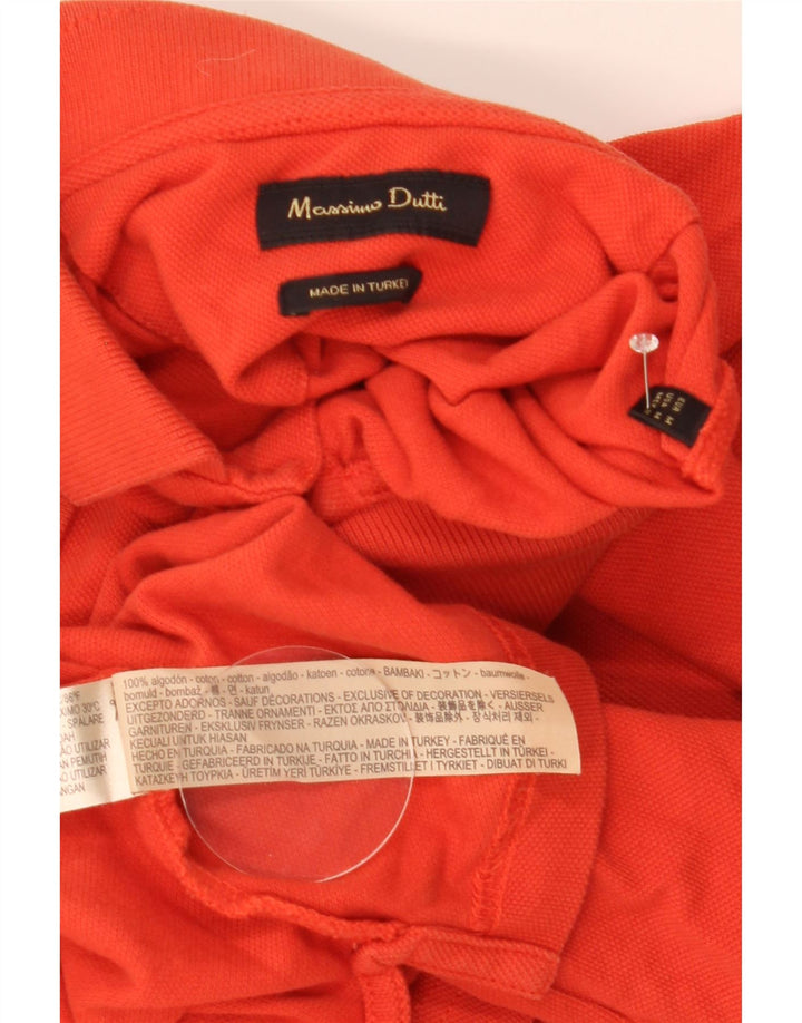 Męska koszulka polo Massimo Dutti, średnia, pomarańczowa, bawełniana