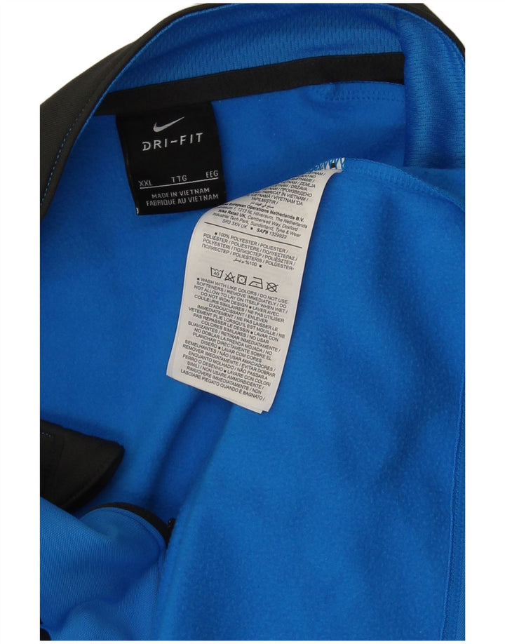 Męski dres Nike Dri Fit z grafiką, 2XL, niebieski, blok kolorów