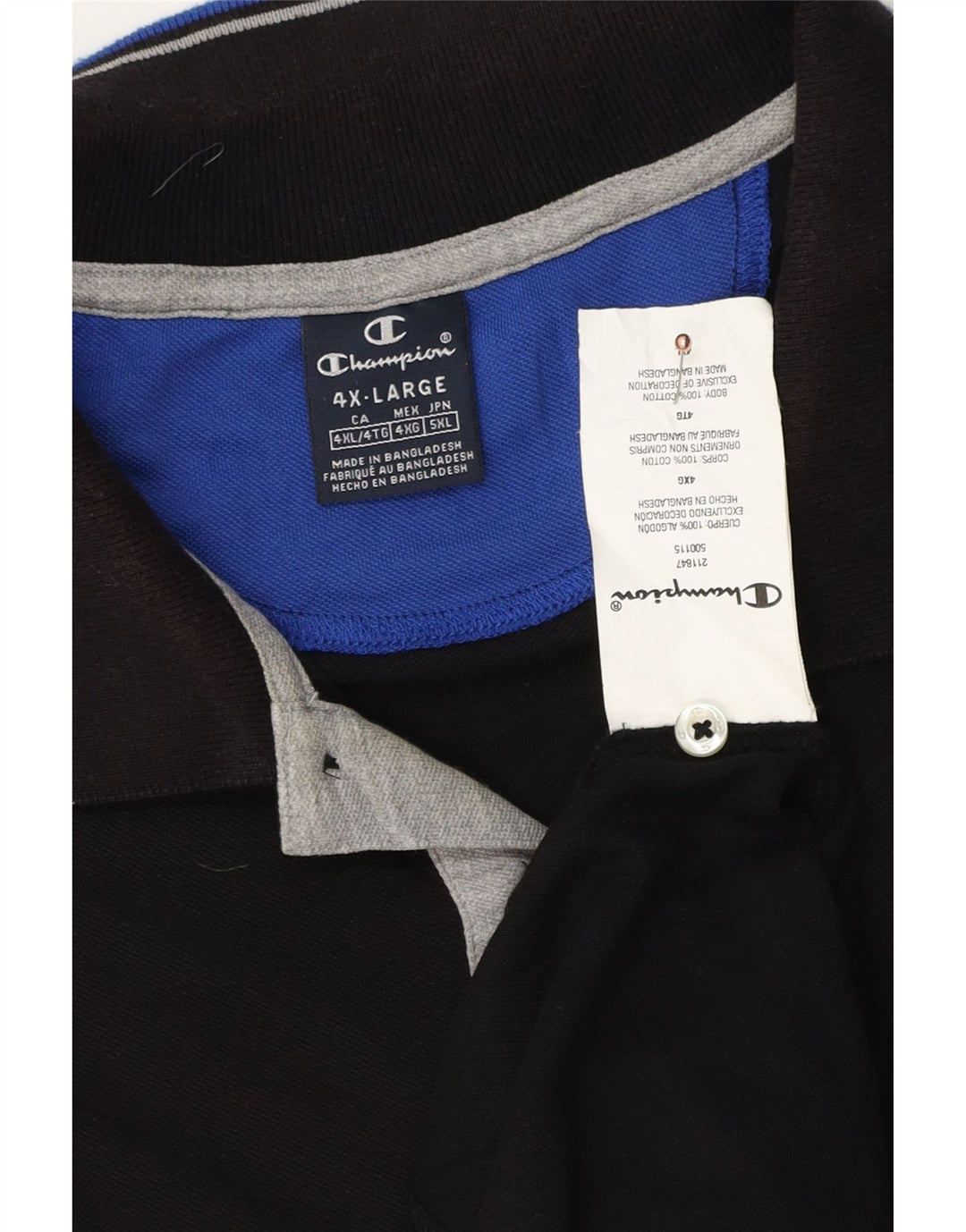 Męska koszulka polo Champion 4XL Czarna, bawełniana