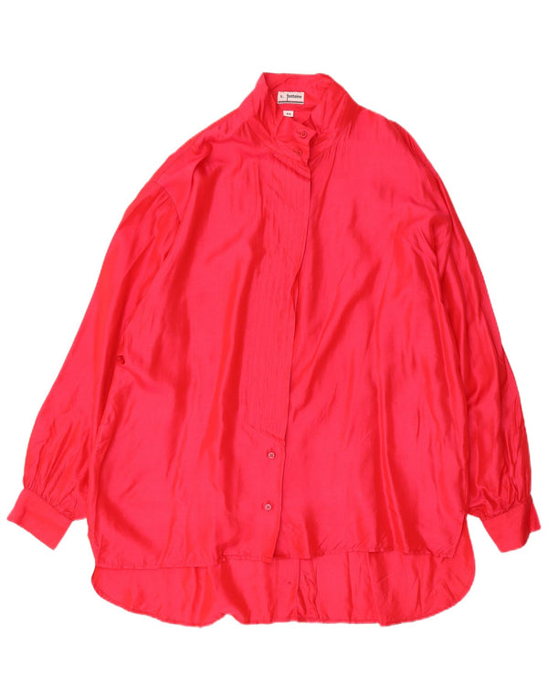 Damska sukienka oversize w stylu vintage, EU 44 XL, różowy jedwab
