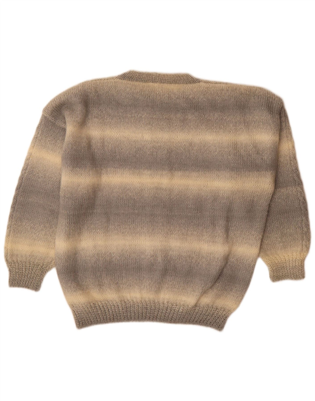 Vintage męski sweter z okrągłym dekoltem, duże szare paski