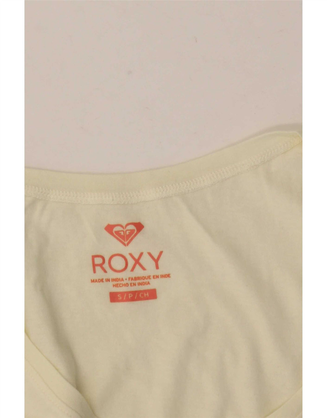 Damska kamizelka graficzna Roxy Top UK 10, mała w kolorze złamanej bieli