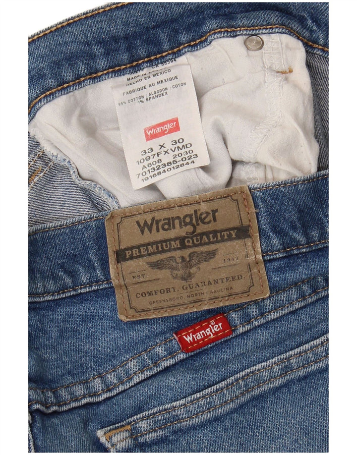 Wrangler Męskie Proste Dżinsy W33 L30 Niebieskie Bawełniane