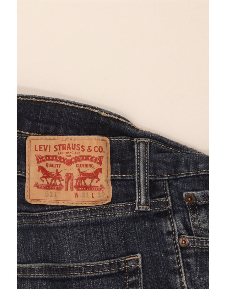Męskie jeansy LEVI'S 511 zwężane W31 L32, niebieska bawełna