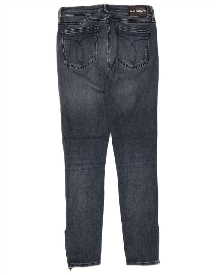 Damskie jeansy skinny ze średnim stanem CALVIN KLEIN W28 L27 Niebieskie, bawełniane