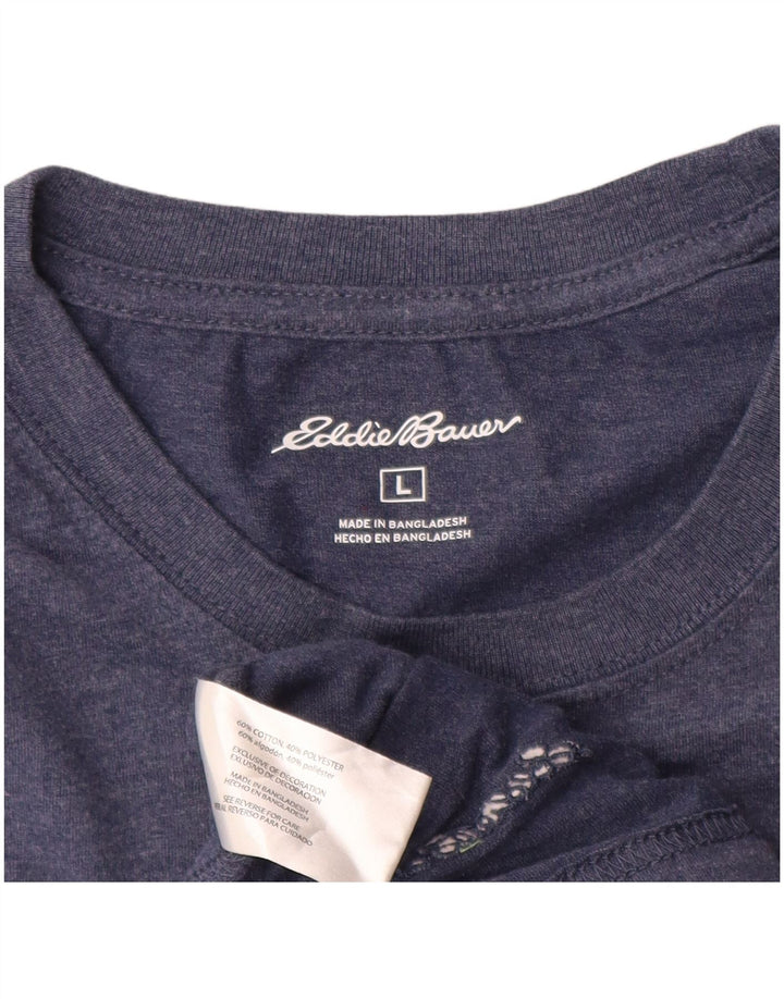 Męski top z długim rękawem Eddie Bauer, duży, niebieski, bawełniany