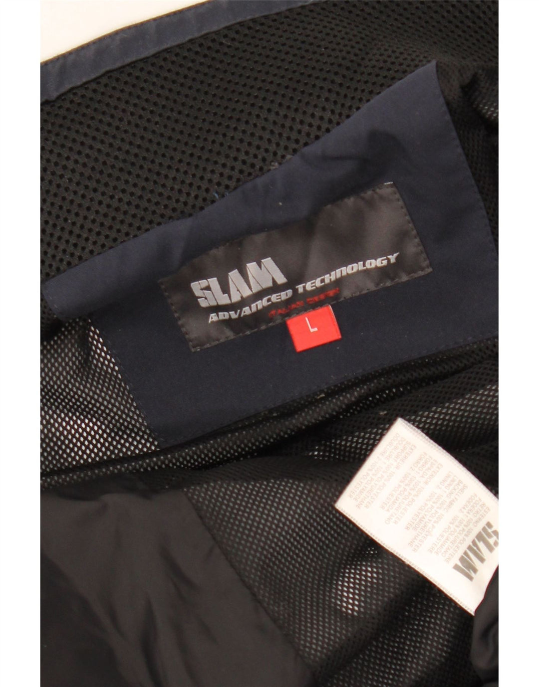 Męska kurtka bomber z grafiką SLAM UK 40, duża granatowa, poliester