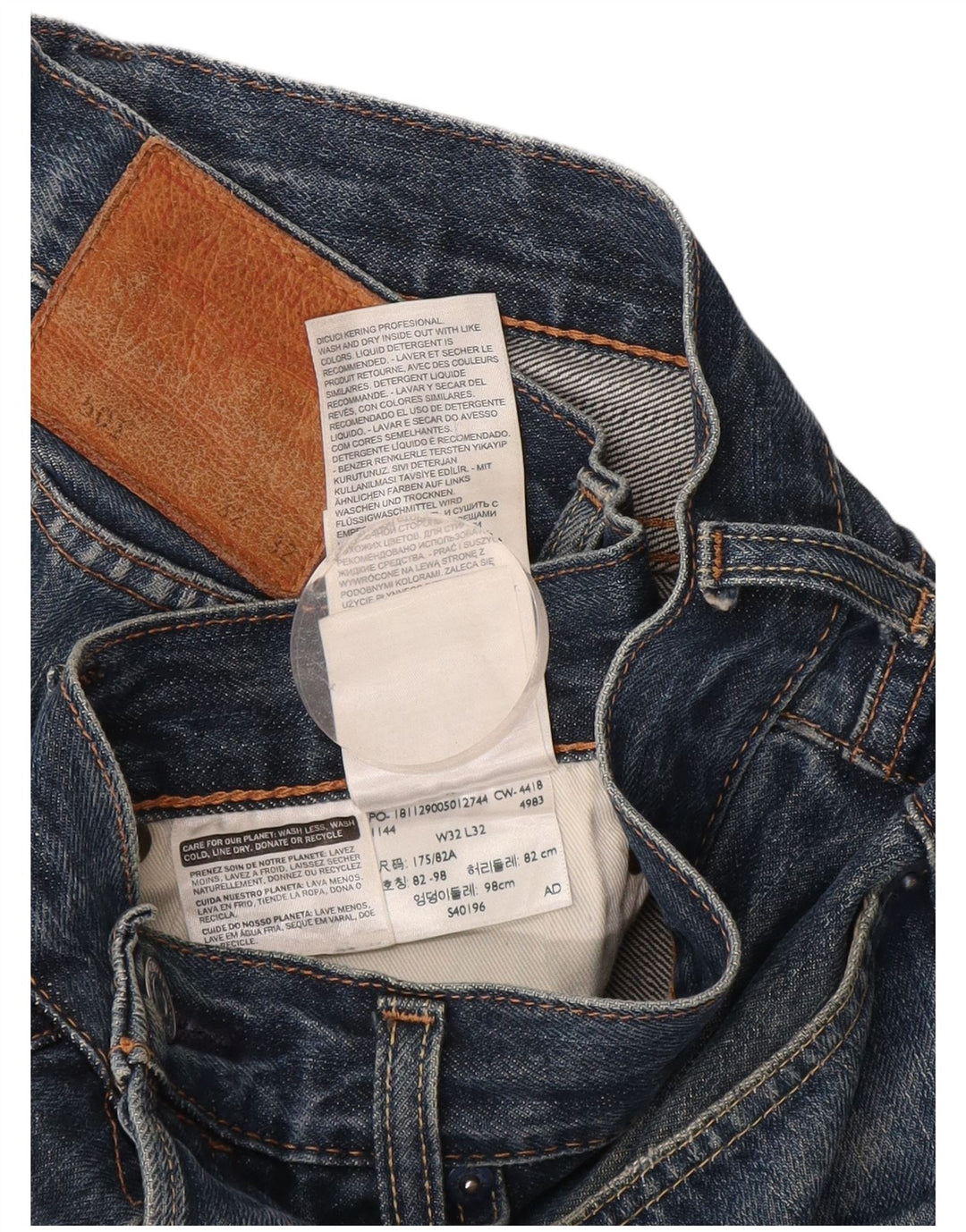 Męskie jeansy Levi's 501 Straight W32 L32 Niebieskie bawełniane