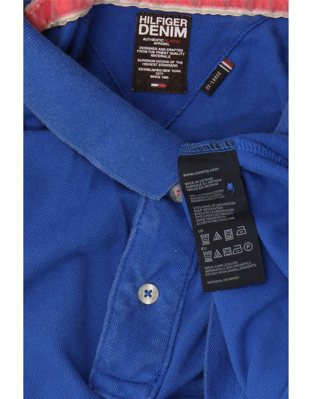 Męska koszulka polo Tommy Hilfiger 2XL, niebieska, bawełniana