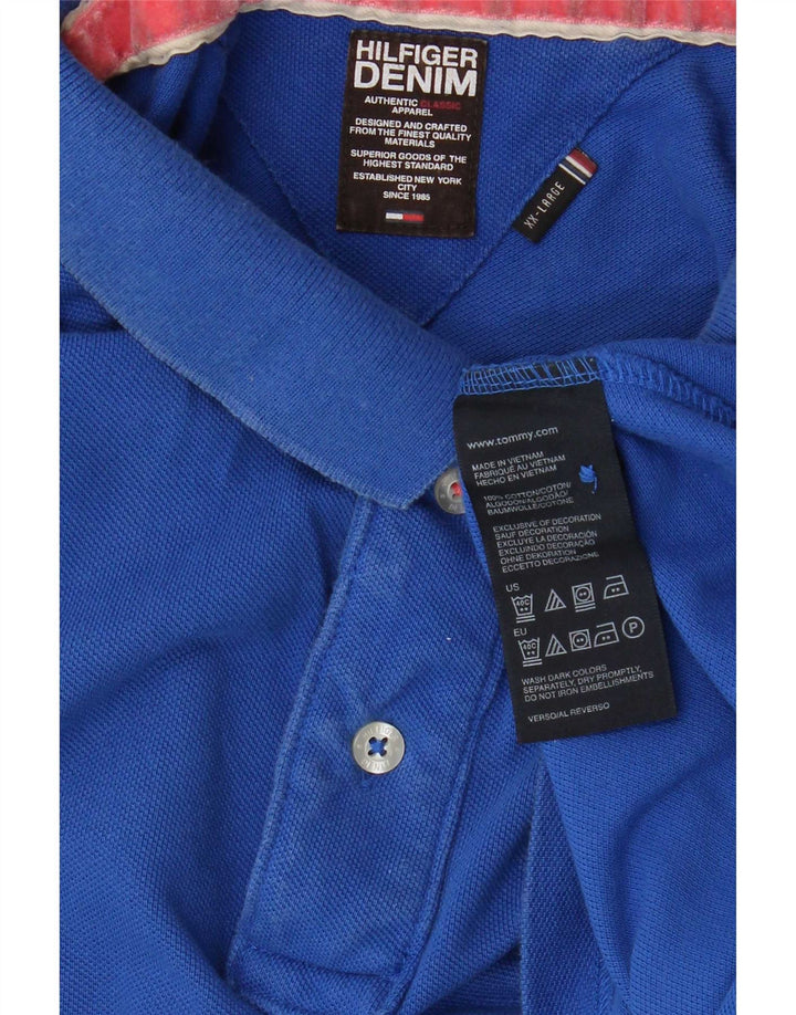 Męska koszulka polo Tommy Hilfiger 2XL, niebieska, bawełniana