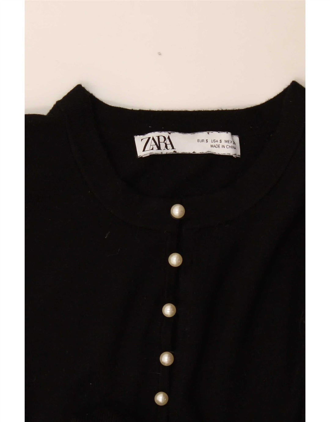 Sweter damski Zara z okrągłym dekoltem UK 10, mały, czarny