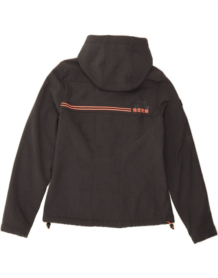 SUPERDRY Womens Sherpa Windbreaker Jacket UK 12 Medium Grey Vintage Superdry and Second-Hand Superdry from Messina Hembry 