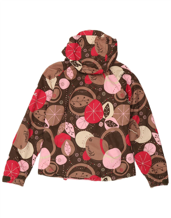 Damska kurtka wiatrówka z kapturem Animal UK 8 Small Brown Geometric