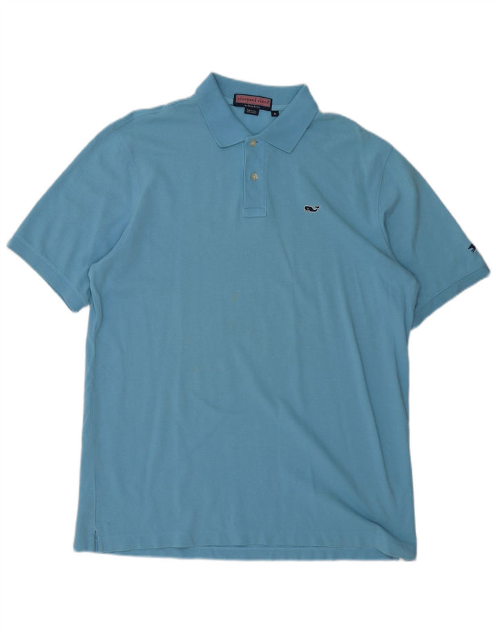 Męska koszulka polo VINEYARD VINES, bawełniana, w kolorze średniego błękitu