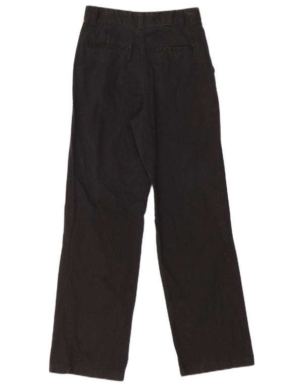IZOD Boys Straight Chino Trousers 13-14 Years W26 L28 Black Cotton