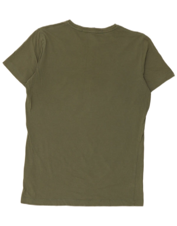 Damska koszulka z grafiką Calvin Klein Jeans Top UK 10, mała, bawełniana khaki