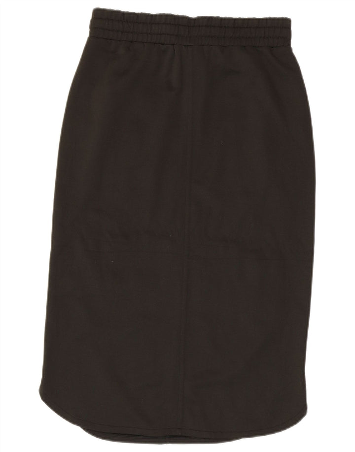 BENETTON Damska spódnica midi, mała, W27, khaki, poliester