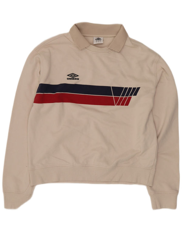 Męska bluza z kapturem Umbro z dekoltem w serek, bawełna w kolorze średniego beżu