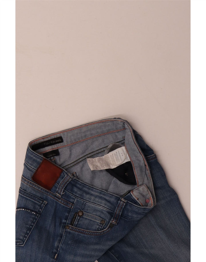 Damskie jeansy slim fit CALVIN KLEIN W28 L33 Niebieskie, bawełniane