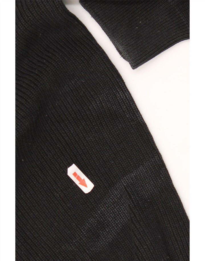 Męski sweter z okrągłym dekoltem Zara, mały, czarny, bawełniany
