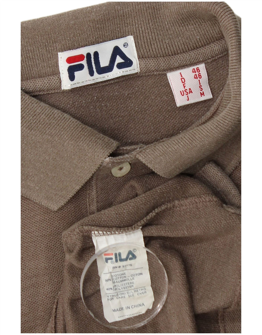 Męska koszulka polo Fila IT 46, mała, brązowa, bawełniana