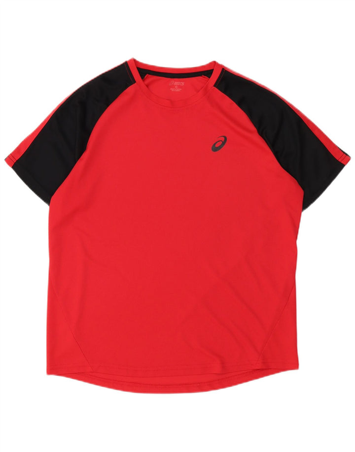 Męski T-shirt Asics, duży, czerwony blok kolorów