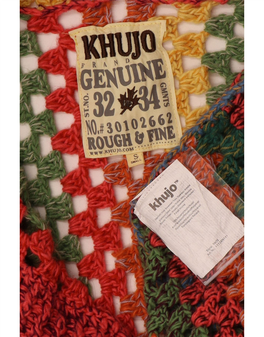 Damski sweter oversize KHUJO o długim kroju UK 10, mały, wielokolorowy