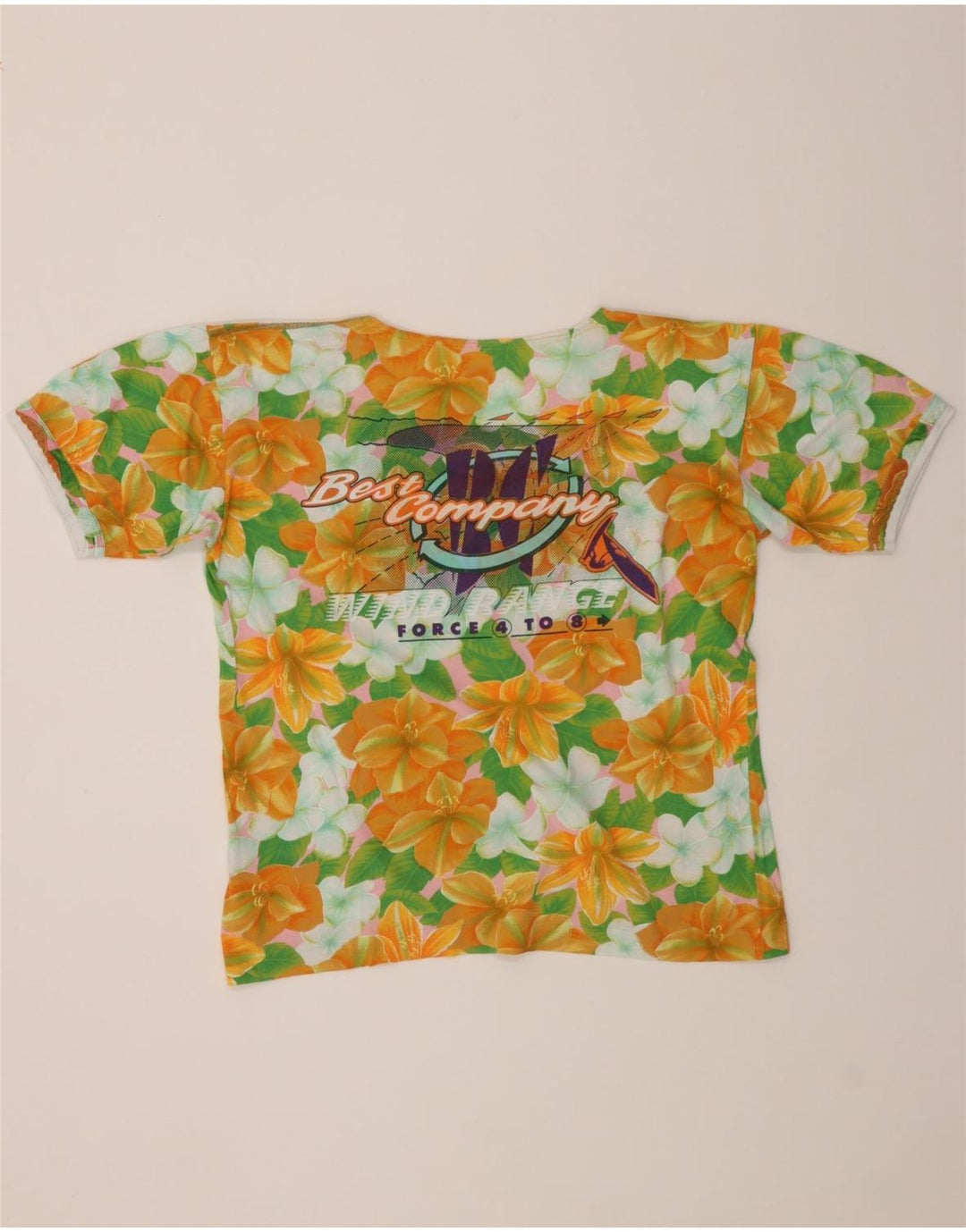 BEST COMPANY Womens Graphic T-Shirt Top UK 16 Large Multicoloured Floral Vintage Best Company and Second-Hand Best Company from Messina Hembry 