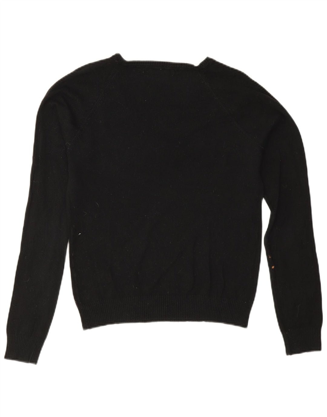 Sweter damski Zara z dekoltem w kształcie litery V, UK 12, średni czarny, bawełniany