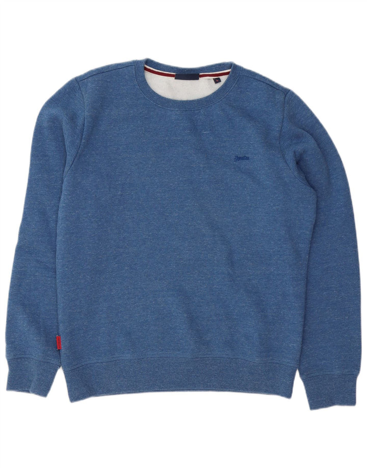 Męski sweter Superdry z dużą niebieską bawełnianą plamką