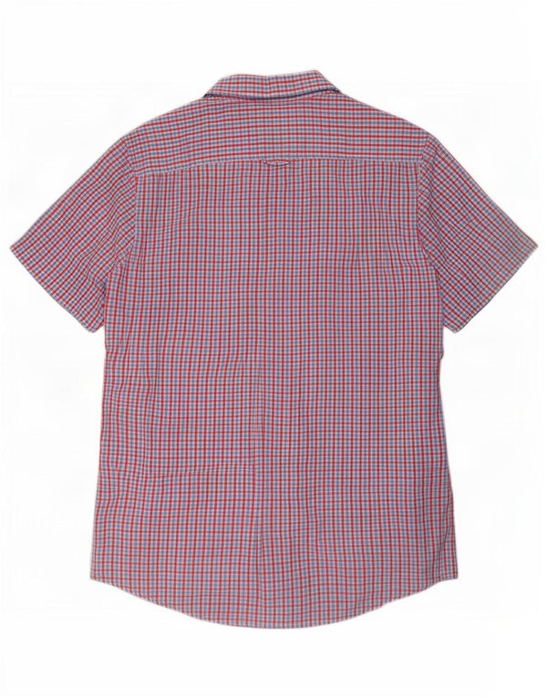Crew Clothing Męska koszula z krótkim rękawem 2XL, bawełniana w czerwoną kratę