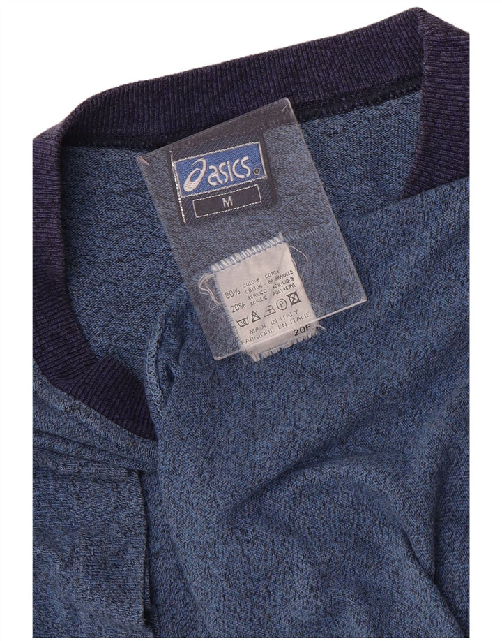 Męska koszulka ASICS Top, średnia niebieska bawełniana nakrapiana