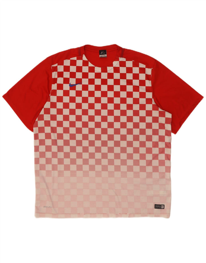 Męski T-shirt Nike Dri Fit Top 2XL Czerwony geometryczny poliester
