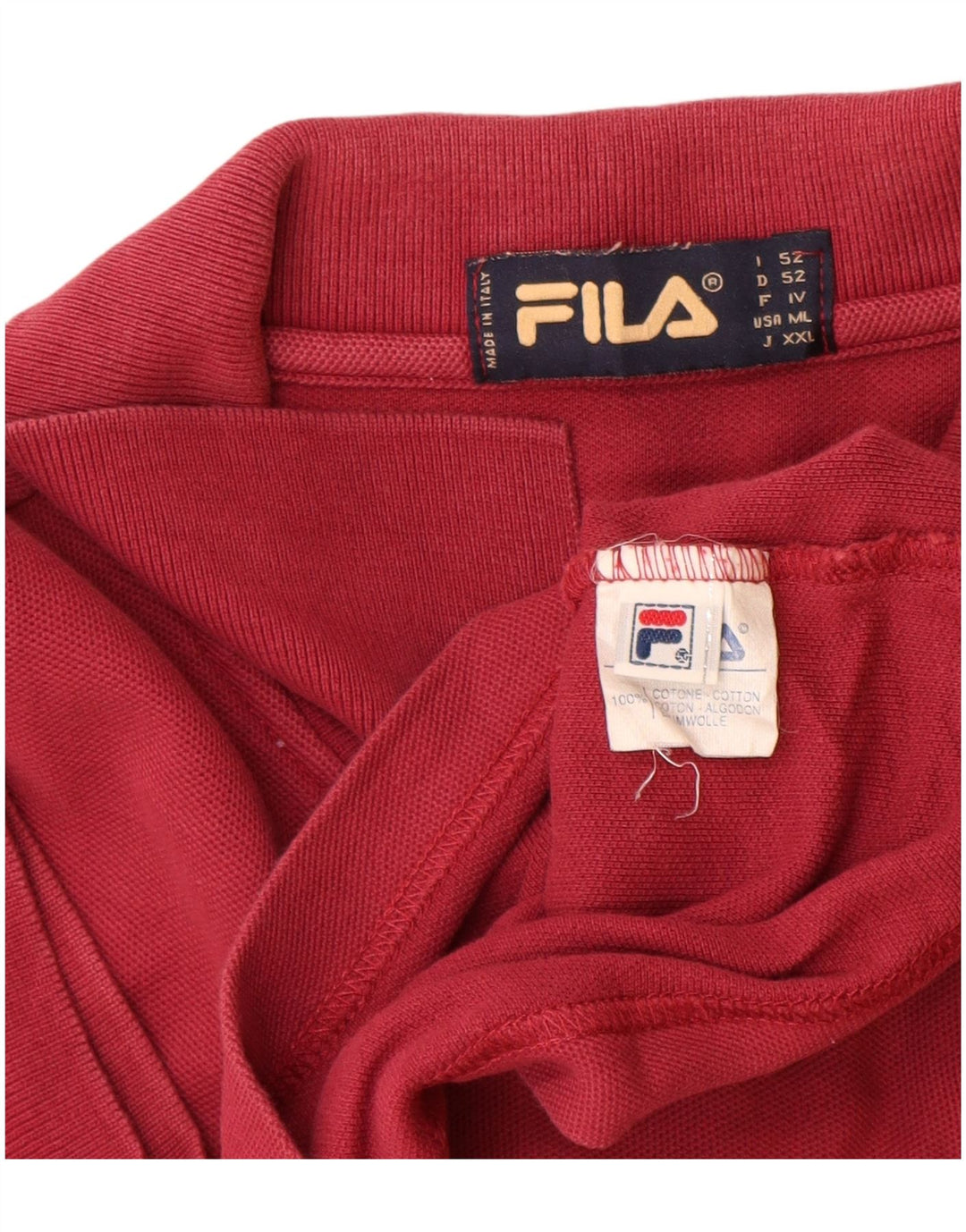 Męska koszulka polo Fila IT 52, duża, czerwona, bawełniana