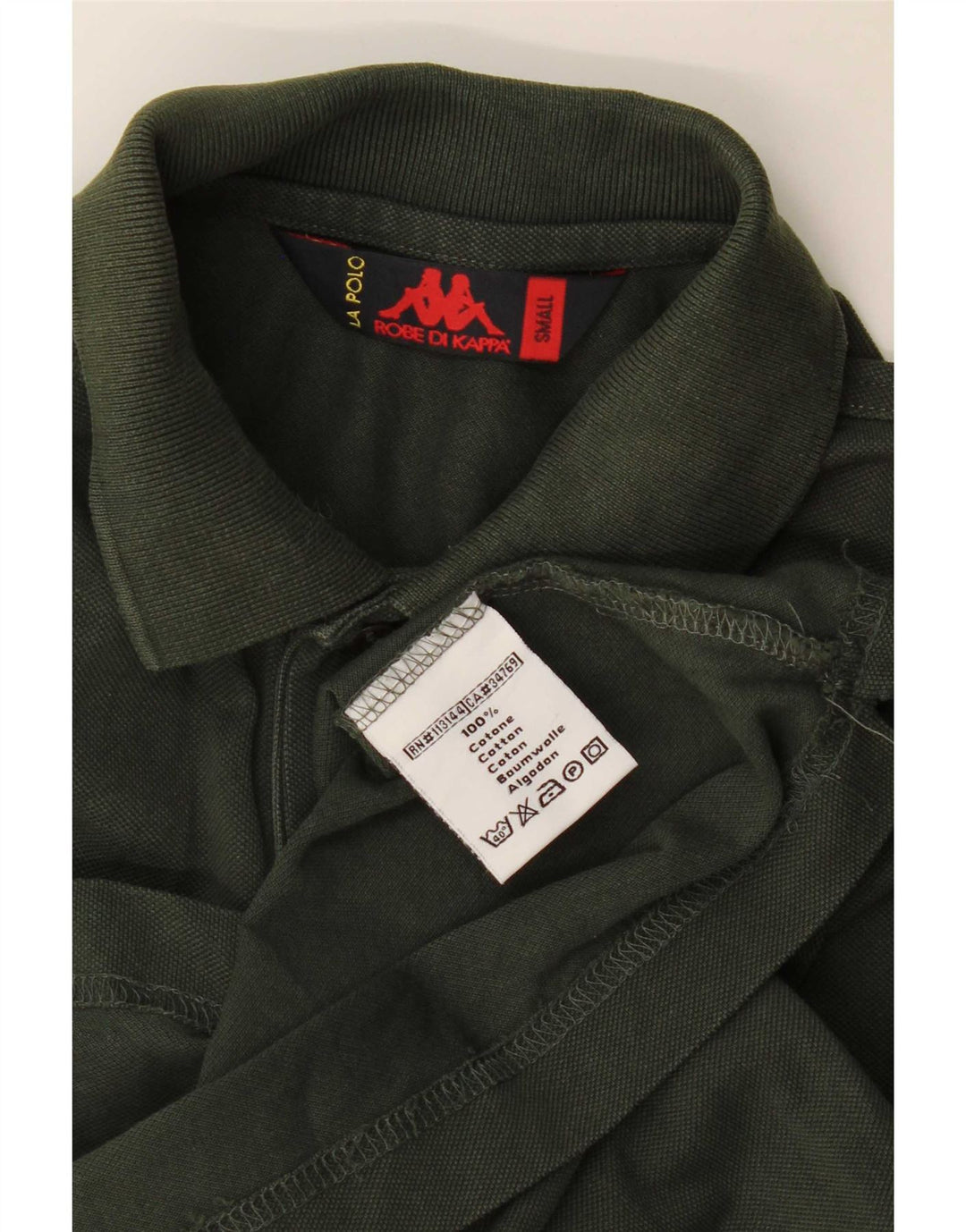 Męska koszulka polo Kappa, mała, bawełniana w kolorze khaki