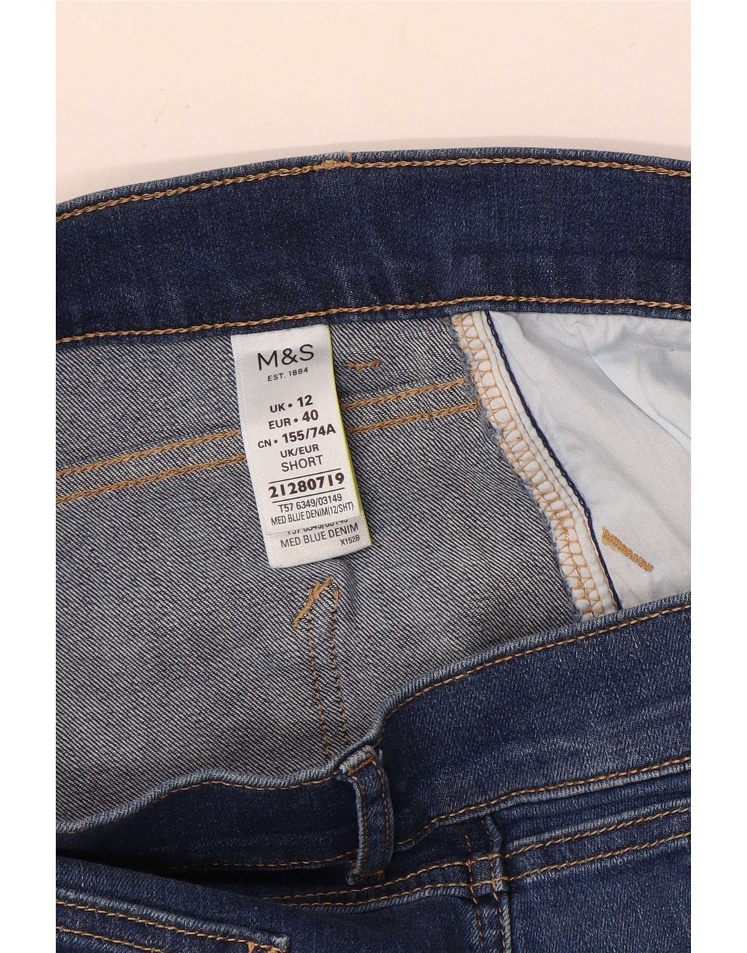 Marks & Spencer Damskie jeansy Slim Bootcut UK 12 Medium W30 L28 Niebieskie bawełniane