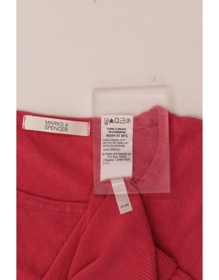 MARKS & SPENCER Damski sweter z okrągłym dekoltem, UK 10, mały, różowy