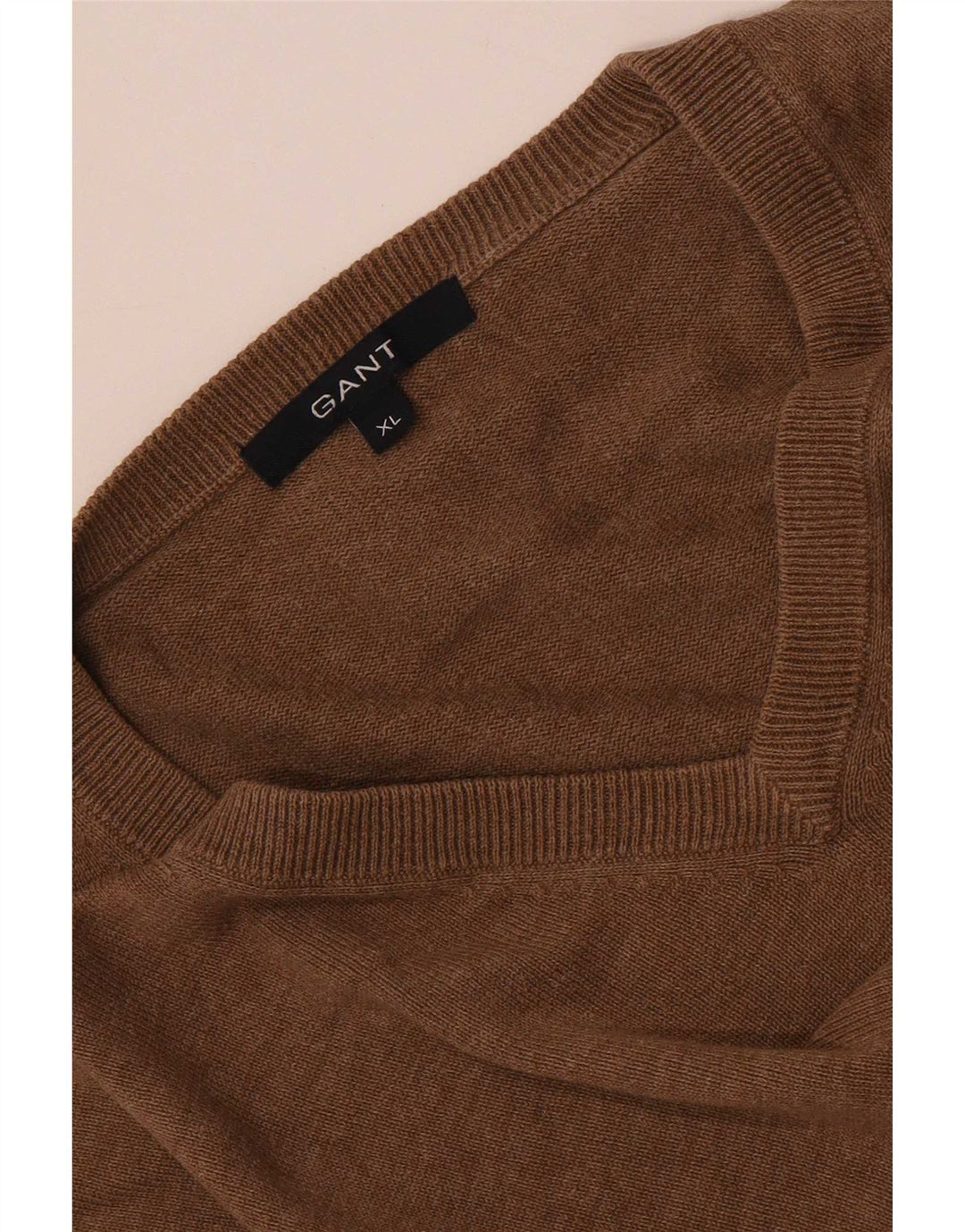 Męski sweter Gant z dekoltem w kształcie litery V, XL, brązowy