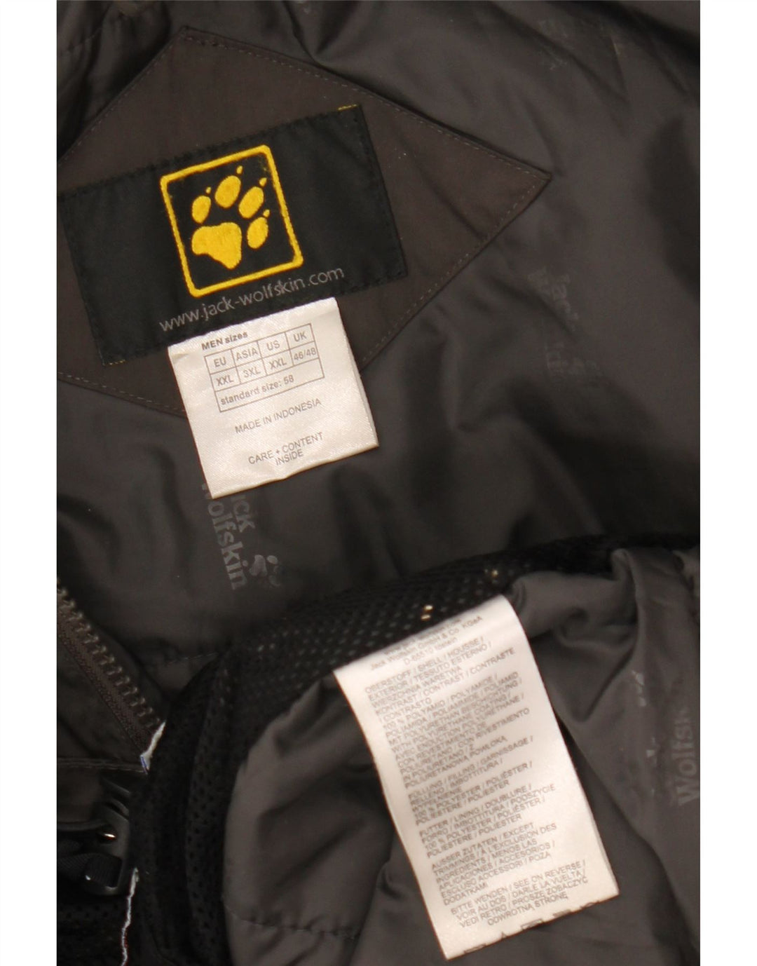 Męska kurtka wiatrówka z kapturem Jack Wolfskin UK 46/48 2XL Szary blok kolorów