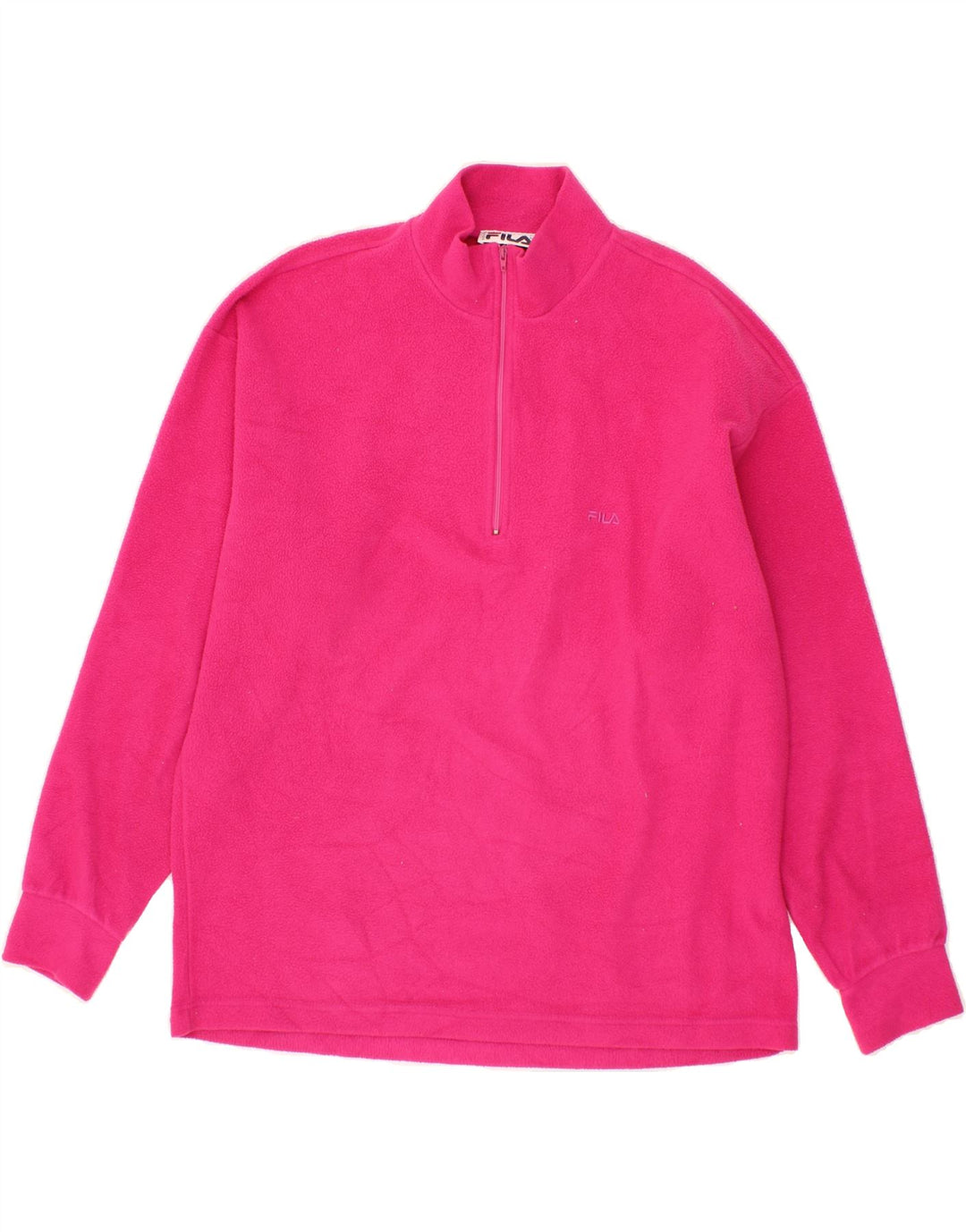 FILA Womens Zip Neck Fleece Jumper IT 48 XL Pink Polyester Vintage Fila and Second-Hand Fila from Messina Hembry 