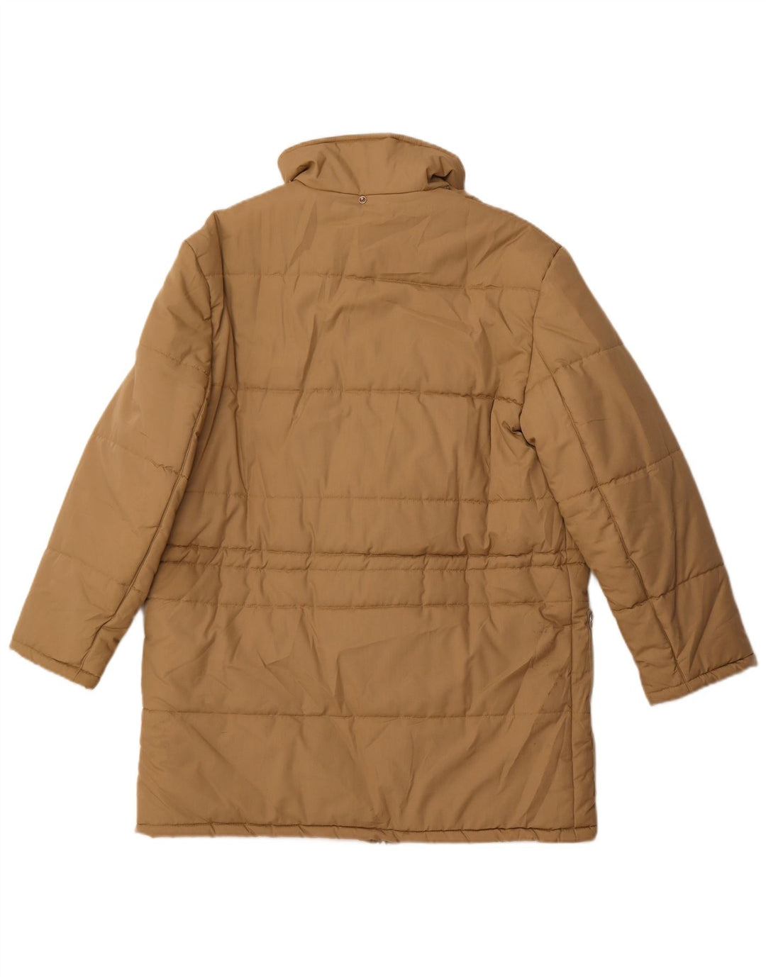 Vintage męski płaszcz ocieplany UK 36 mały beżowy poliester