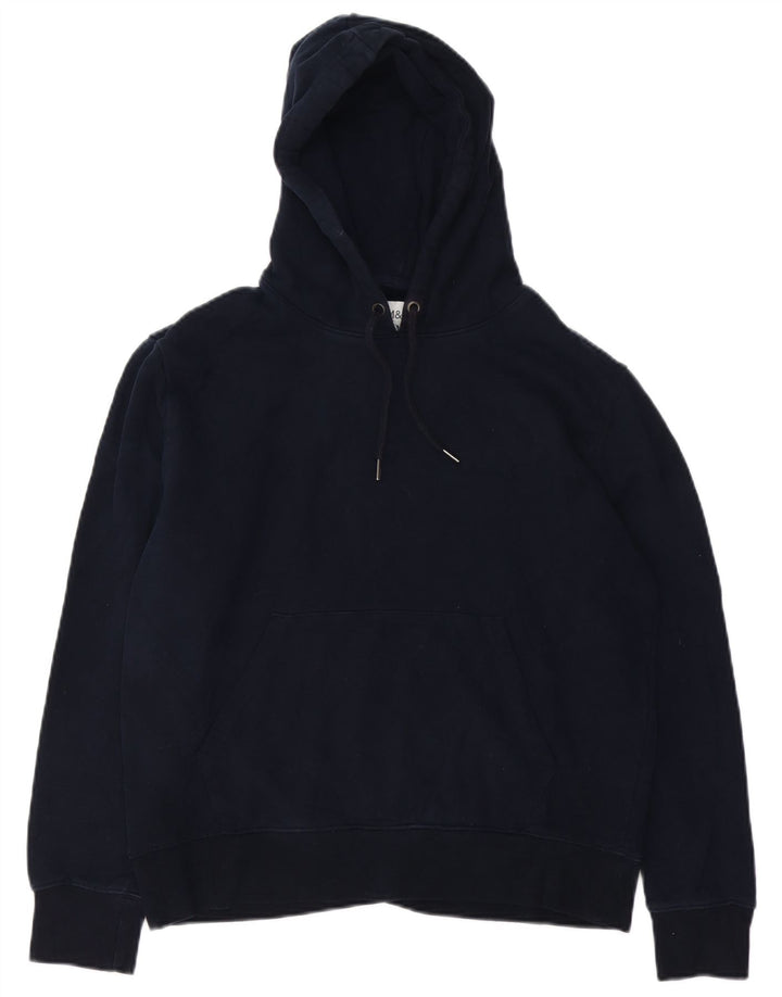 Marks & Spencer Damski sweter z kapturem, średni granatowy, bawełniany