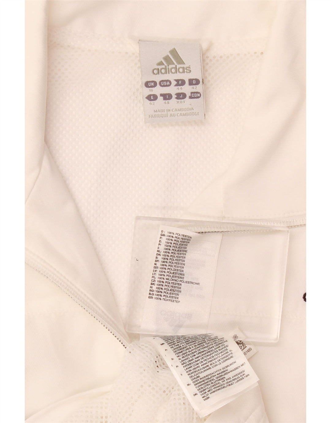 Damska kurtka dresowa adidas Climalite Top Jacket UK 16, duża, biała, poliestrowa