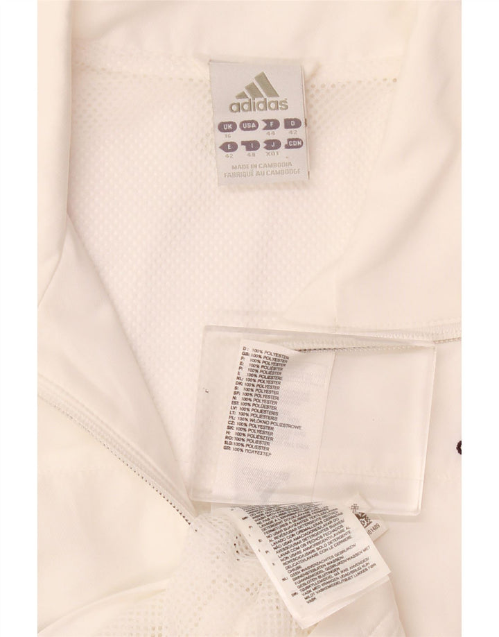 Damska kurtka dresowa adidas Climalite Top Jacket UK 16, duża, biała, poliestrowa