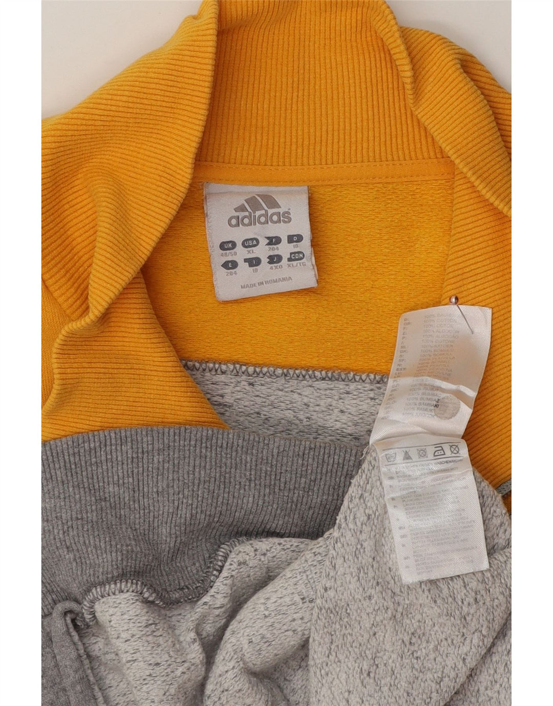 Męska kurtka dresowa ADIDAS XL, szara, bawełniana w bloki kolorów