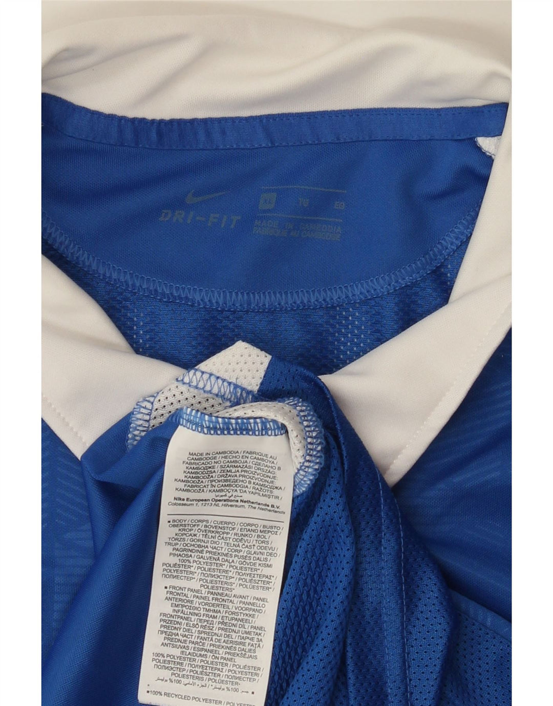 Męska koszulka polo NIKE XL, niebieski, poliester z blokami kolorów