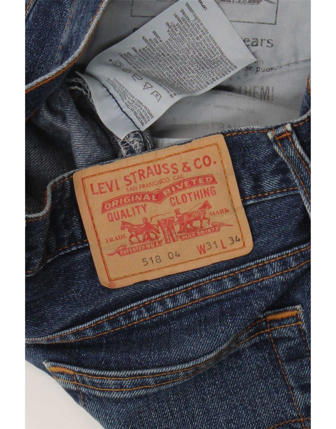 Męskie jeansy Levi's 518 w trudnej sytuacji Bootcut W31 L30 Niebieska bawełna