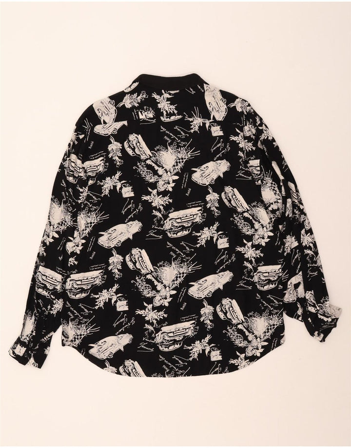 Męska koszula pulowerowa VINTAGE z grafiką, średnia czarna